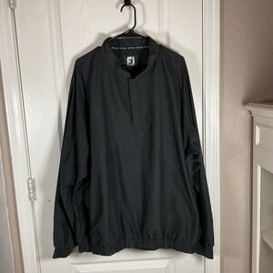 FootJoy Men's XXL Black Windbreaker Jacket Lightweight Zip Up Golf Outerwear